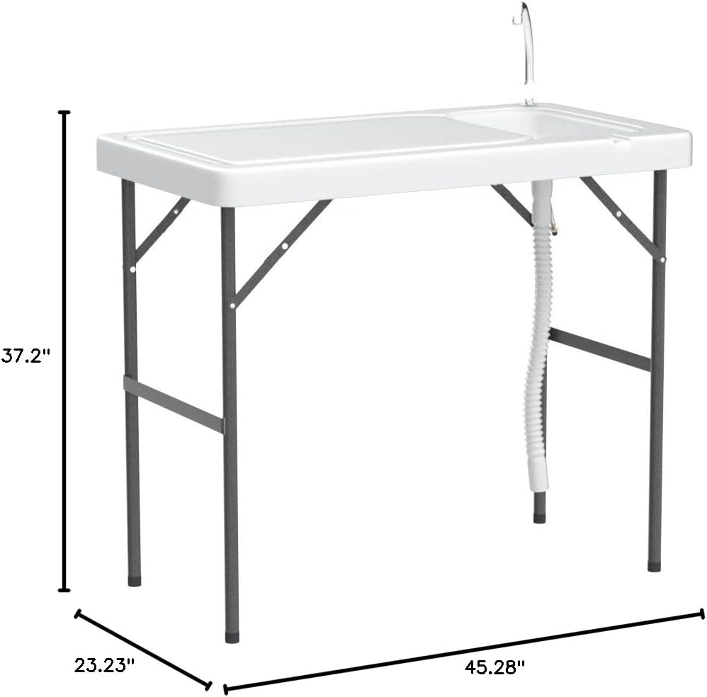 Old Cedar Outfitters Fish and Game Cleaning Table with Sink and Folding Legs