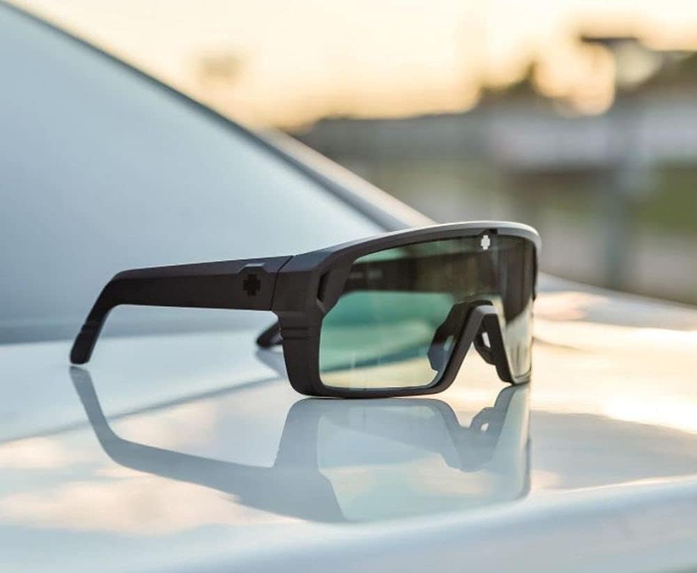 Spy Optic Monolith Sunglasses Matte Black w/Happy Grey Green Black Spectra Mirror Lens