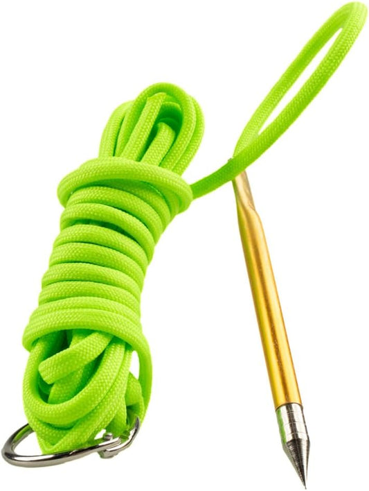 10 Foot 550lb Paracord Fishing Stringer Fish Holder with Metal Threading Needle and 1 Inch Split Ring