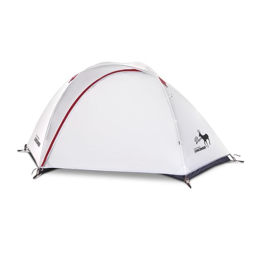 Longsinger Deer Series Lightweight Backpacking Tent, Waterproof 2 Person 3 Person Tent, Double Layer Easy Set up Ultralight Two Person Tent (White with Black PU)