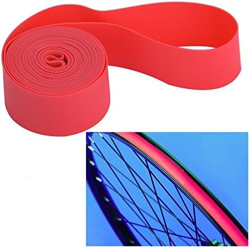 Dilwe Tire Liners, PVC Red Rim Strip Rim Tape Fits 20inch 24inch 26inch 700C Riding Wheels(20inch)