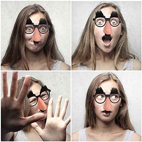 20 PCS Disguise Glasses with Funny Nose Funny Glasses with Eyebrows and Mustache Perfect Party Favors for Costume Halloween and Birthday Parties