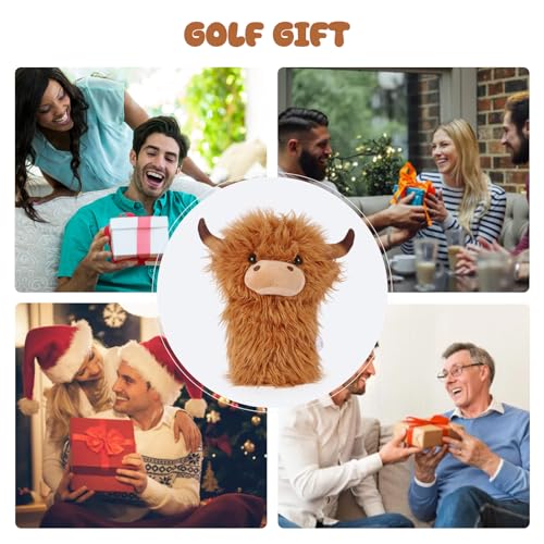 Highland Cow Driver Headcover - Funny Animal Golf Club Protector, Golf Gift for Men Women