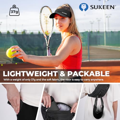 Lightweight Sports Sun Visor Hat for Men and Women - One Size, Black