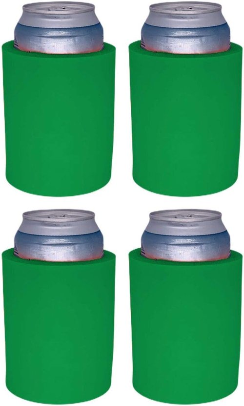 Blank Thick Foam Old School Can Cooler (4 Pack, Black)