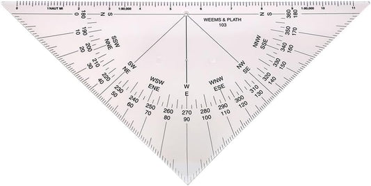 Weems & Plath Marine Navigation Protractor Triangle with Black Markings