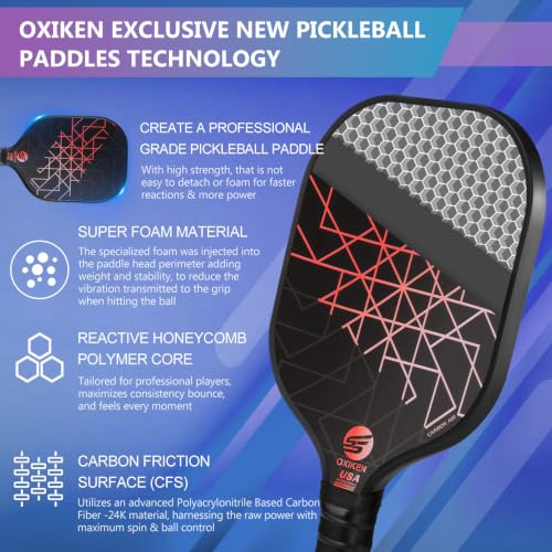 Coral Pickleball Paddles Set of 2 USAPA Approved - Lightweight, Durable