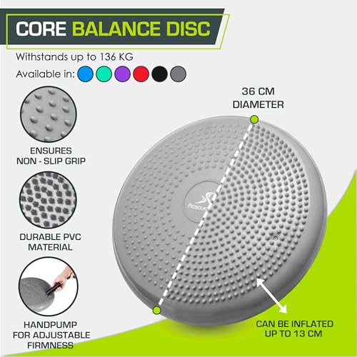 ProsourceFit Core Balance Disc Trainer, 14¡± Diameter with Pump for Improving Posture, Fitness, Stability