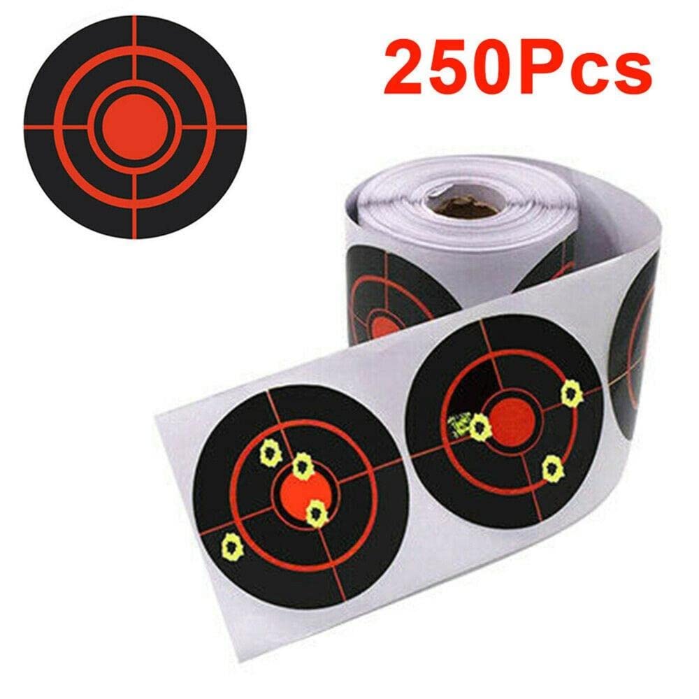 gofidin 250pcs/Roll Shooting Target Adhesive Shoot Targets Splatter Reactive Stickers for Archery Bow Hunting Shooting Practice Training