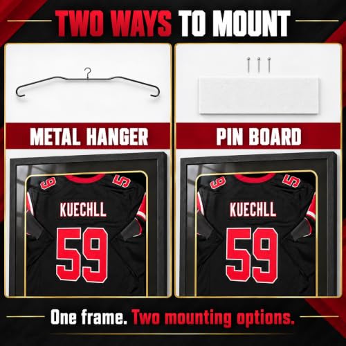 Jersey Display Case with Tempered Glass & Photo Slots - Without Lock, 1 Pack
