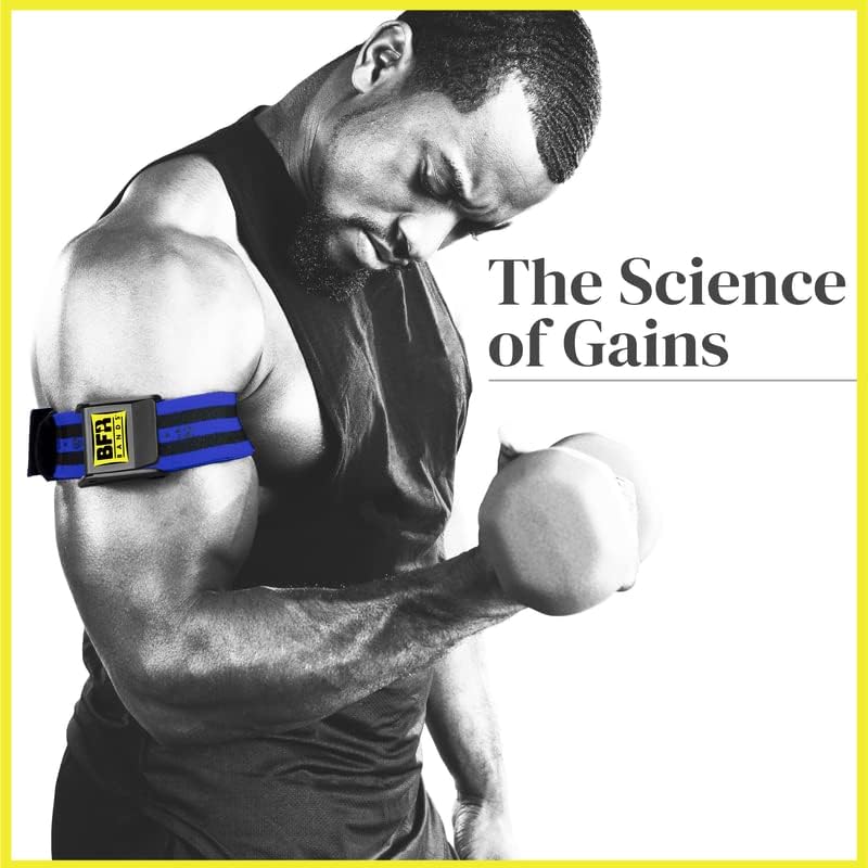 PRO Blood Flow Restriction Bands for Arms, Legs & Glutes Occlusion Training, Help Gain Muscle Without Heavy Weight Lifting, Quick-Release Strong Elastic Strap for Men & Women