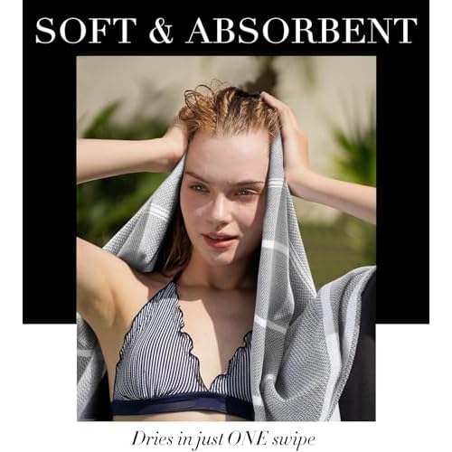 Antfuny Turkish Beach Towels Vacation Essentials Quick Dry Sand Free Oversized Bath Pool Swim Towel Extra Large XL Blanket Adult Travel Cruise Accessories Must Haves Clearance Stuff Necessities