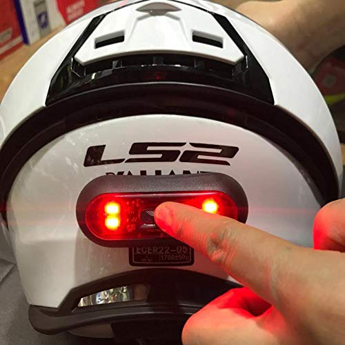 TOTMOX Motorcycle Helmet Light LED Helmet Light Universal Bike Rear Red Helmet Light Warning Tail Light for Night Riding with USB Rechargeable Battery