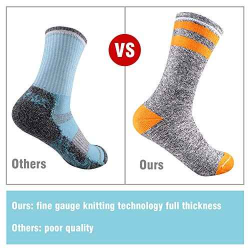 FEIDEER Hiking Walking Socks For Women, Multi-pack Outdoor Recreation Cotton Moisture Wicking Crew Socks