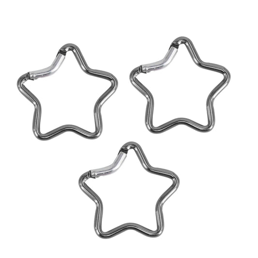 3Pcs Silver Carabiner Clip Star Shaped Climbing Buckle Aluminum Alloy Heavy Duty Keyring Hook for Camping Fishing Hiking Traveling Spring Loaded Accessory and Keychain Carabiners Accessories