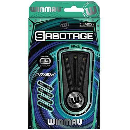 WINMAU Sabotage Onyx 22g bis 26g Profi Wolfram Steeltip Dartpfeile Set mit Flights und Sch?fte