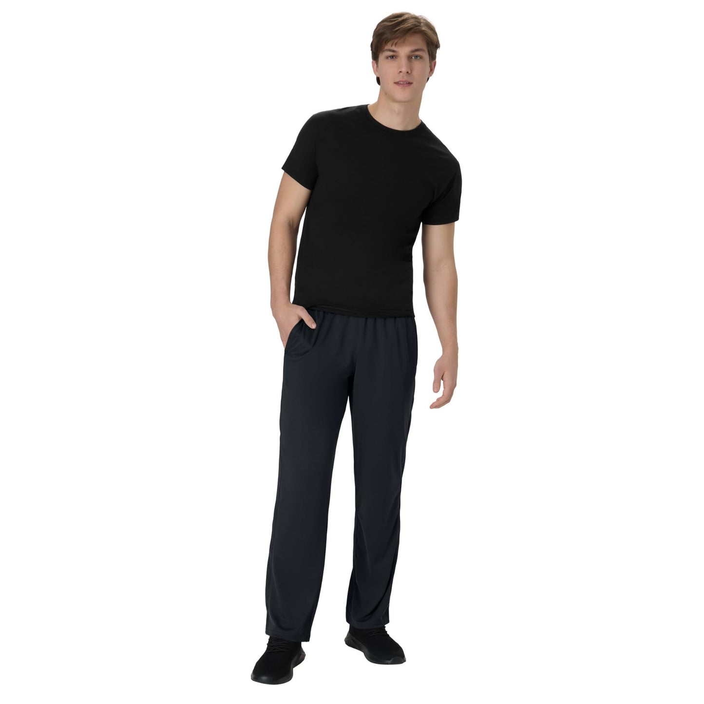 Hanes mens Sport X-temp Performance Training With Pockets Pants, Black, Large US