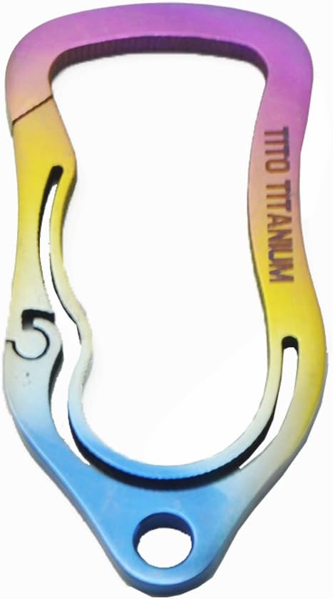 TiTo Titanium Gr5 Carabiner Key Ring Buckle Quickdraw Hook Key Chain Camping Hiking Backpack EDC Tool (colorful)
