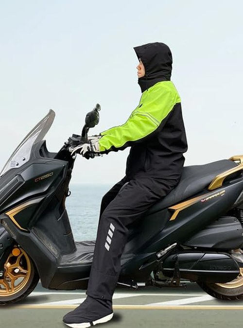 VIKAMAKA Waterproof Rain Suit for Men,Lightweight Rain Jackets and Pants Portable Reflective for Motorcycle Cycling Rain Gear