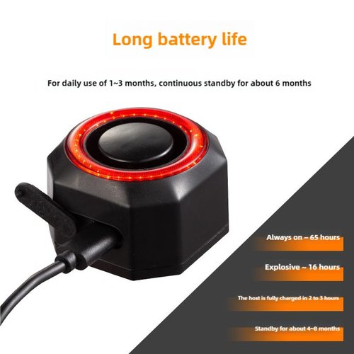 Multi-Functional Smart Bike Tail Light Alarm Bike Brake RED Light Auto ON/Off Anti Theft with Remote Waterproof Bicycle Alarm Rear Bike Light Bicycle Tail Light LED Rechargeable
