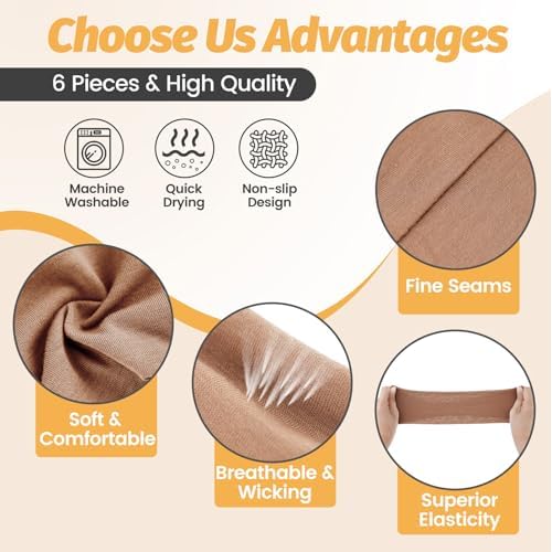 Headbands for Women - 6 Pack Wide Elastic Hair Bands | Stretchy Sweatbands Hair Bands | Soft Sports Thin Head Bands | Non-Slip Accessories Bands for Fashion, Washing Face, Workouts, Yoga, Daily Use