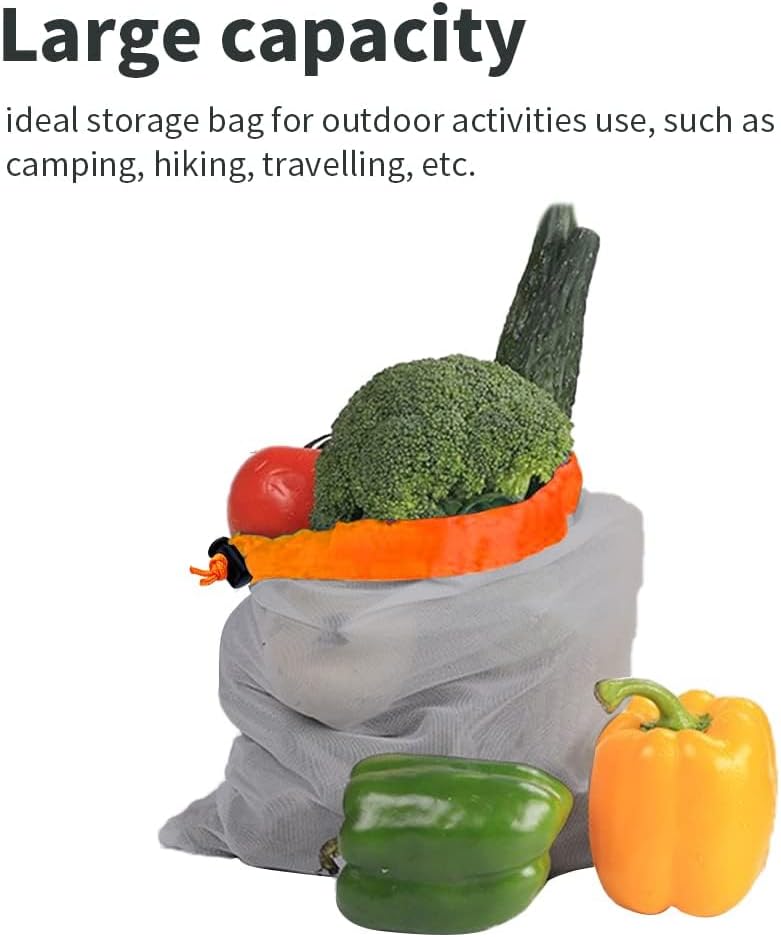 Mesh Storage Bag, Durable Nylon Drawstring Bag, Outdoor Storage Bag, Camping Essentials, Lightweight Hiking Bag, Travel Gear Organizer, for Camping, Hiking, Travel, and Picnic
