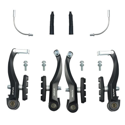 CYSKY Complete Universal Bike Brakes Set, Front and Rear MTB Brake, Inner and Outer Brake Cables and Brake Lever Kit for Mountain Bikes Road Bikes (Black)