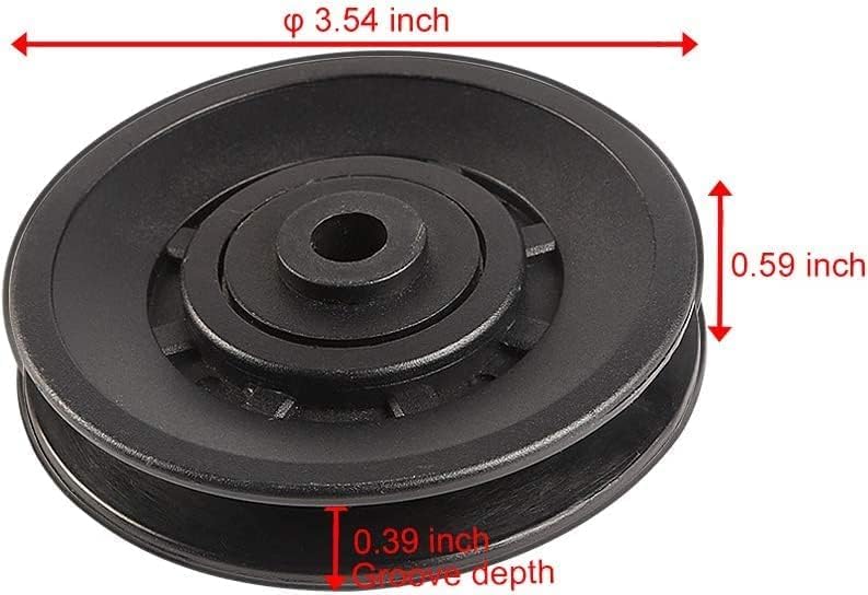 90mm(3.54inch) Universal Bearing Pulley Wheel for Cable Machine Gym Equipment Part Garage Door (2 PCS)