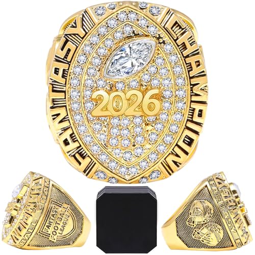 2026 Fantasy Football Championship Ring - Gold-026-Box / 11-C65MM