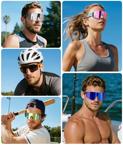 Polarized Sports Sunglasses for Men Women Cycling Running UV400 Protection