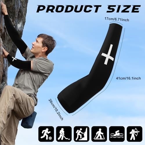 Faith Cross Arm Sleeves for Baseball and Football - White & Black - 4 Pairs