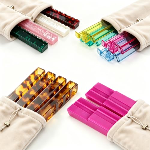 Mahjong Rack Bag with 4 Dividers for 16-20 Inch Racks - Beige White
