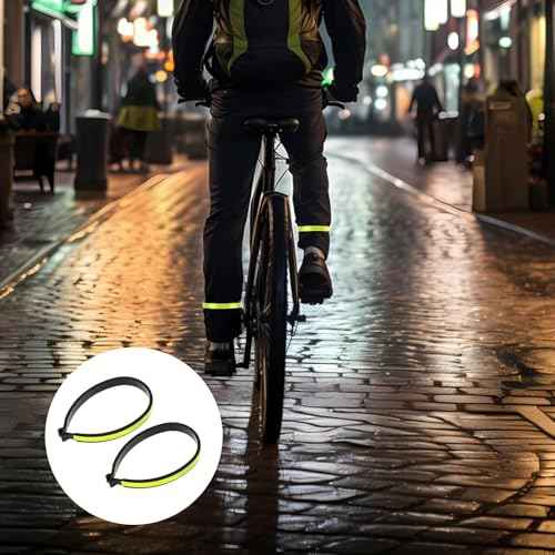 Cycling Trouser Clip, Ankle Cuffs, Outdoor Recreation Cycling Trouser Clip, Cycling Ankle Safety Band Reflective Bicycles Clip Pant Leg Cuff Clip Bikes Cycling Equipment Cycling Trouser Wrap Clip