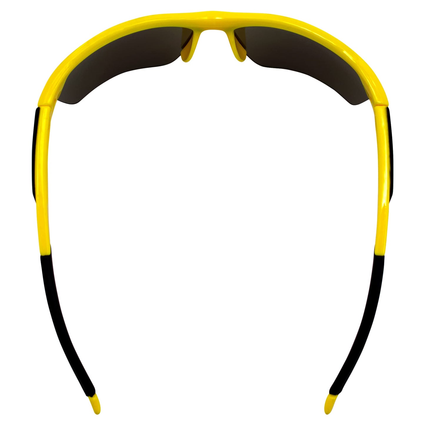AlterImage Orion Wraparound Sports Retro Sunglasses for Men or Women Yellow Semi-Rimless Frame w/Coinjected Black Rubber Tips & G-Tech Blue Lenses