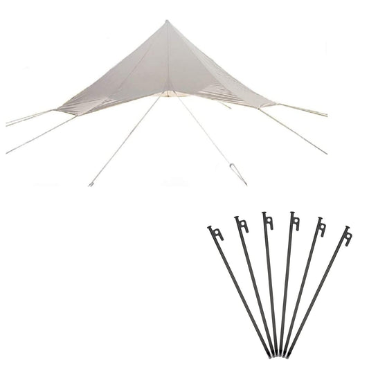 DANCHEL OUTDOOR 4 Season Waterproof Rain Fly Tarp for Yurt Tent, Portable Glamping Tent Cover Protector Awning Canopy for B5 16.4ft/5m Bell Tent Camping Accessories Replacement Beige