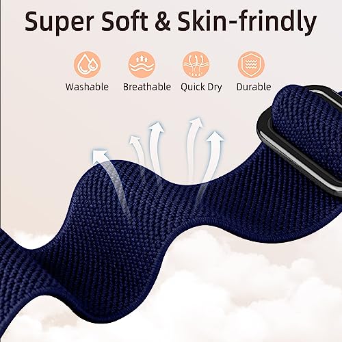 Maledan Adjustable Sports Wristbands for Fitbit Versa 3/ Sense 2 - Black & Navy Blue (Variation of THIS listing)