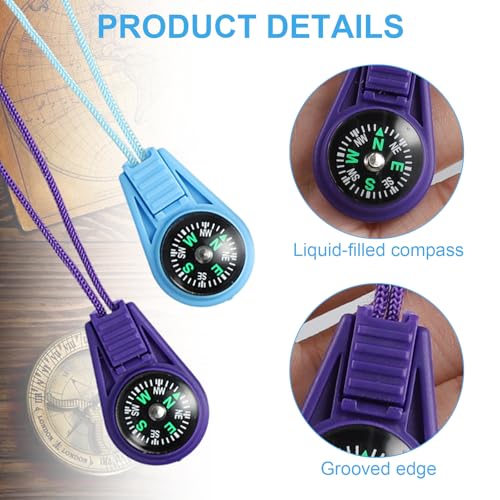 45 Pcs Mini Compass Bulk for Kids, 3.15¡¿1.02 Inch, Small Portable Compasses for Classroom, Hiking, Survival Kits