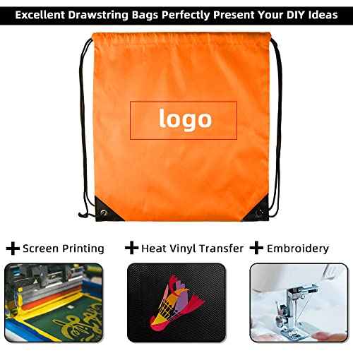 GoodtoU 40 Pack Drawstring Backpacks Bulk - Waterproof Nylon Cinch Bags for School, Gym, Homeless Care Packages (10 Colors) - Lightweight Reusable Sports Sack for Kids & Adults