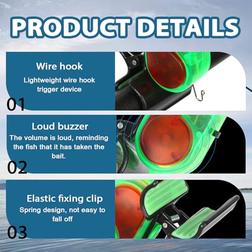 Fishing Bite Alarm Set with LED Sound Alerts - Sensitive Electronic Fish Indicators, 4-Pack