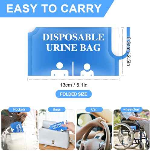 Disposable Urine Bags - 12/24 PCS Portable Pee Bags for Travel for Women/Men, 750ML Emergency Vomit Bags Disposable Urinals, Unisex Urinal Bag for Camping, Traffic Jams, Pregnant, Patient, Kids