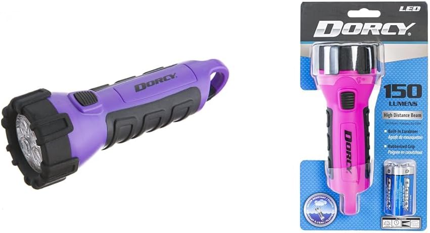 Dorcy 55 Lumen Floating Water Resistant LED Flashlight with Carabineer Clip, Pink ( 41-2509)