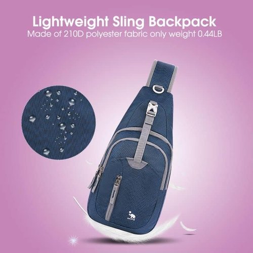 Lightweight Crossbody Sling Bag for Men & Women - Travel Hiking Chest Daypack