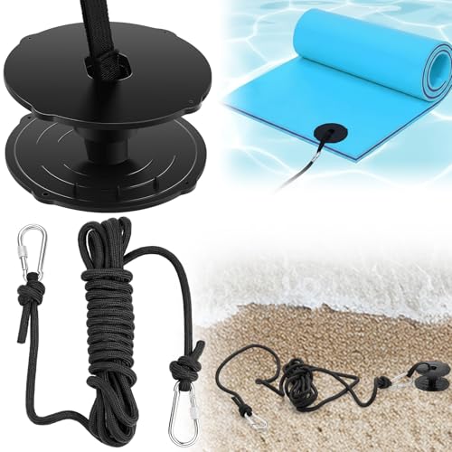 Floating Water Mat Tether Kit with 16ft Bungee Cord & Grommet - Watercraft Anchor Accessories