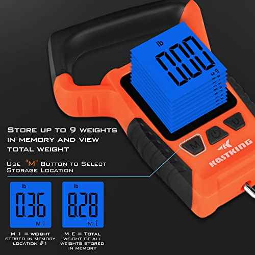 KastKing Fish Scale, WideView Floating Waterproof Digital Scale, 2.5¡± Large LCD Display, 110lb Capacity, Multi-Mode Pound/Ounces & Kilograms, Stores up to 9 Weights, Fishing Gifts for Men