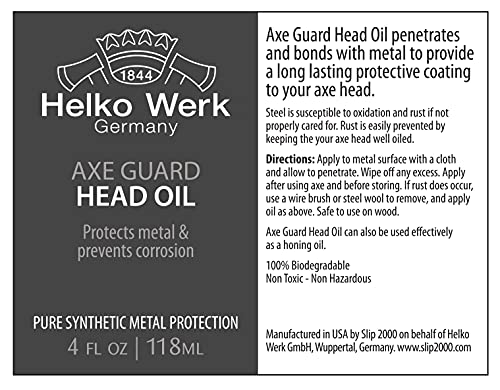 Axe Head Oil - 4 Oz Deep Penetrating Rust Prevention & Tool Protection
