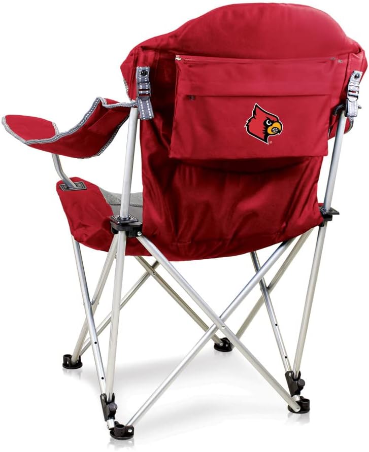 PICNIC TIME NCAA Arkansas Razorbacks Reclining Camp Chair - Beach Chair for Adults - Sports Chair with Carry Bag