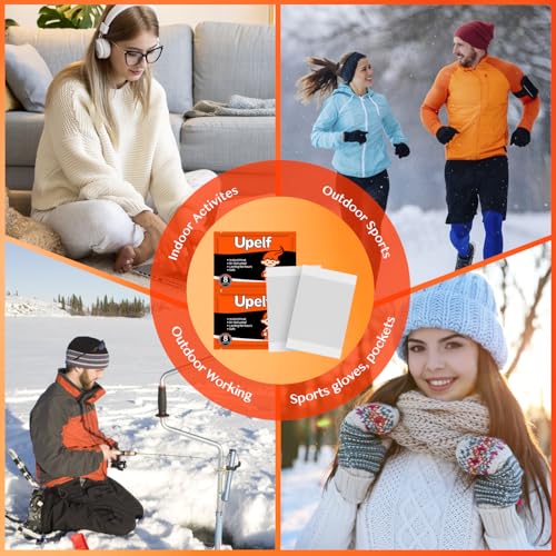 Disposable Hand Warmers 20 Count - Long-Lasting Air-Activated Warmth, 10 Pairs