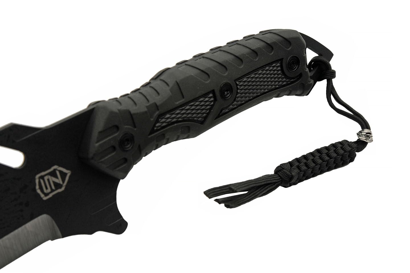 Sierra Zulu Trident Machete - Stainless Steel, 24.0 inches Overall, Modified Tanto Blade with Saw Tooth Back Edge - Tactical Nylon Sheath with Reversible Wear Strap