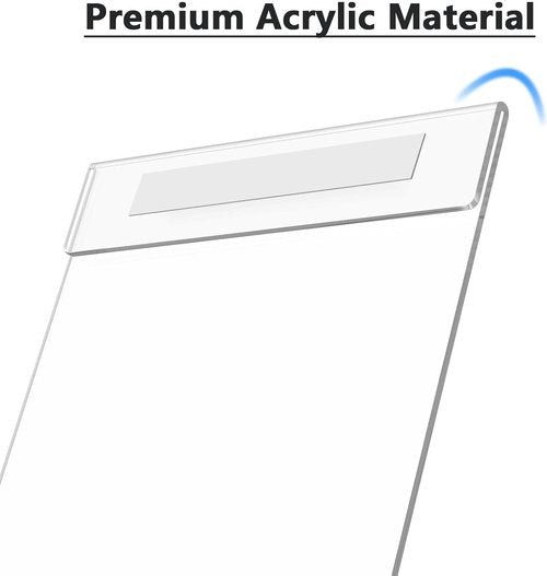 MaxGear Acrylic Sign Holder 8.5 x 11 Wall Mount Clear Plastic Sign Holders with Double Sided Tape, Paper Poster Door Document Flyer Acrylic Wall Frame for Office, Home, Store, Restaurant, 2 Pack