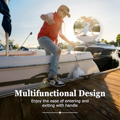 White Boat Fender Rod Holder - Marine Fender Management & Boarding Handle - Pack of 1